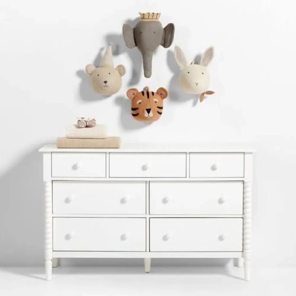 Felt Animal Head Set Wall Decor - tiger, panda bear, shark